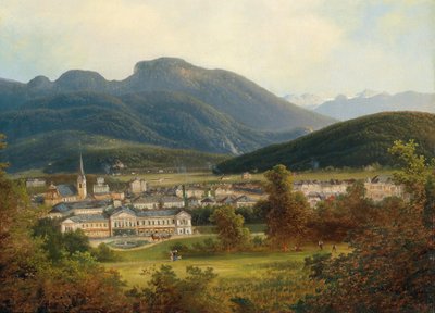 View of Ischl and the Kaiservilla, in the Background the Dachstein by Ferdinand Lepie